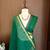 Green silk blend printed saree with zari work