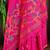 Pink silk blend printed saree with zari work