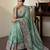 Sea green tissue embroidered saree with thread work
