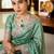Sea green tissue embroidered saree with thread work