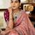 Onion pink tissue embroidered saree with thread work