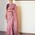 Onion pink tissue embroidered saree with thread work