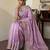 Lavender tissue embroidered saree with thread work
