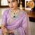 Lavender tissue embroidered saree with thread work