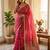 Pink tissue printed saree with stripes print
