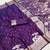 Purple silk blend printed saree with zari work