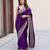 Purple silk blend embroidered saree with thread work