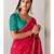 Red tissue embroidered saree with thread work