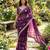 Purple silk blend embroidered saree with sequins work