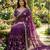 Purple silk blend embroidered saree with sequins work