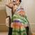 Multicolor silk blend printed saree with sequins work