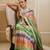 Multicolor silk blend printed saree with sequins work
