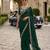 Green satin embroidered saree with sequins work