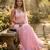 Baby pink georgette embroidered saree with sequins work