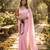 Baby pink georgette embroidered saree with sequins work