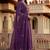 Women royal purple chanderi silk embroidered kurta pant set with organza dupatta