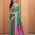 GREEN patola zari silk blend saree with blouse