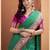 GREEN patola zari silk blend saree with blouse