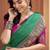 GREEN patola zari silk blend saree with blouse