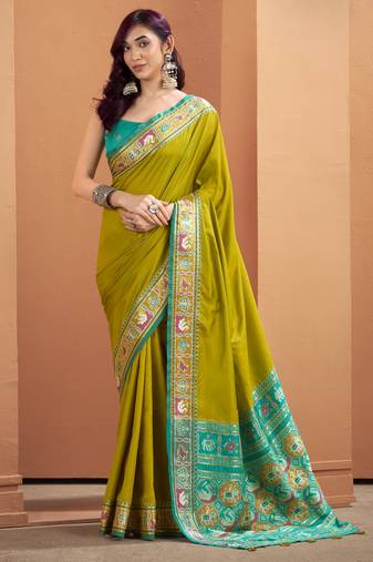  OLIVE patola silk blend saree 