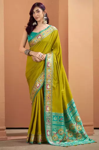  OLIVE patola silk blend saree 