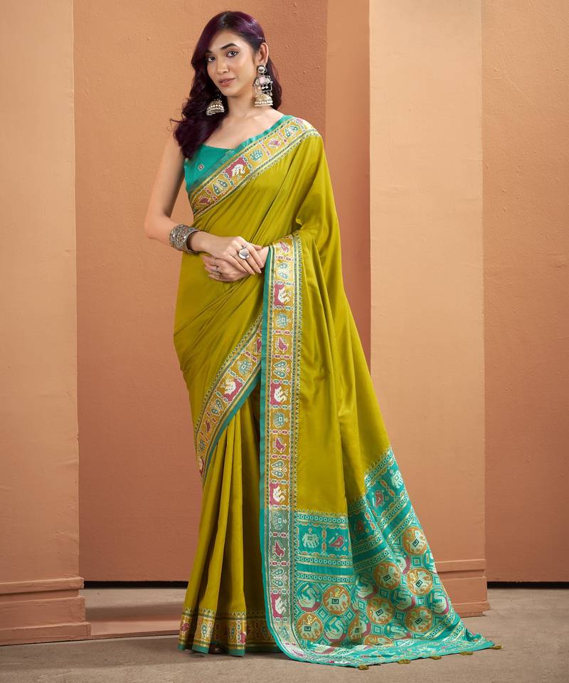  OLIVE patola silk blend saree 