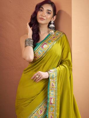  OLIVE patola silk blend saree  2
