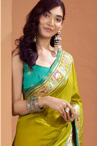  OLIVE patola silk blend saree 