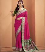 PINK patola silk blend saree 