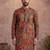 Mens viscose rayon multi abstract printed kurta