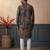 Mens viscose rayon multi abstract printed kurta