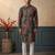 Mens viscose rayon multi abstract printed kurta