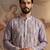 Mens silk blend lavender solid embroidered kurta