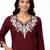 Maroon embroidered cotton short kurti 