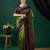 Green silk blend woven saree