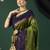 Green silk blend woven saree