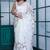 Off white organza embroidered saree
