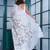 Off white organza embroidered saree