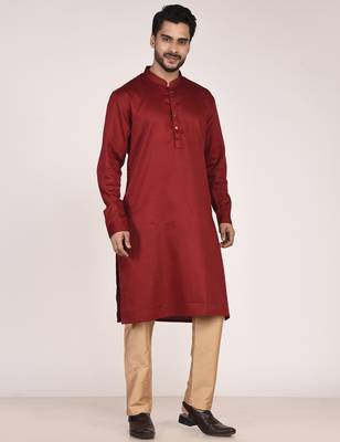 Men   s premium pure cotton straight kurta 1