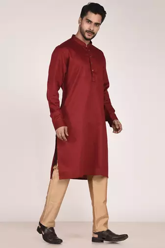 Men   s premium pure cotton straight kurta