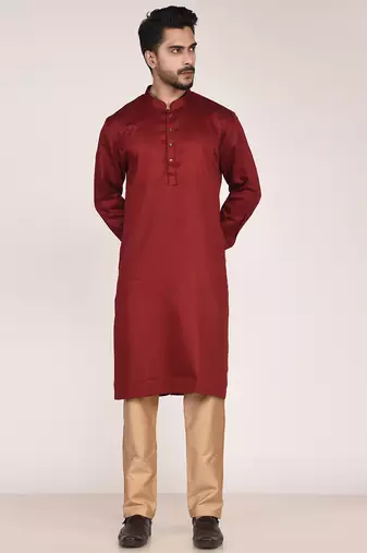 Men   s premium pure cotton straight kurta