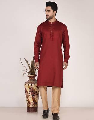 Men   s premium pure cotton straight kurta 5