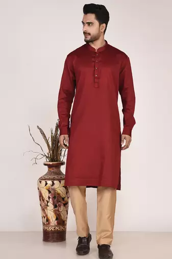 Men   s premium pure cotton straight kurta