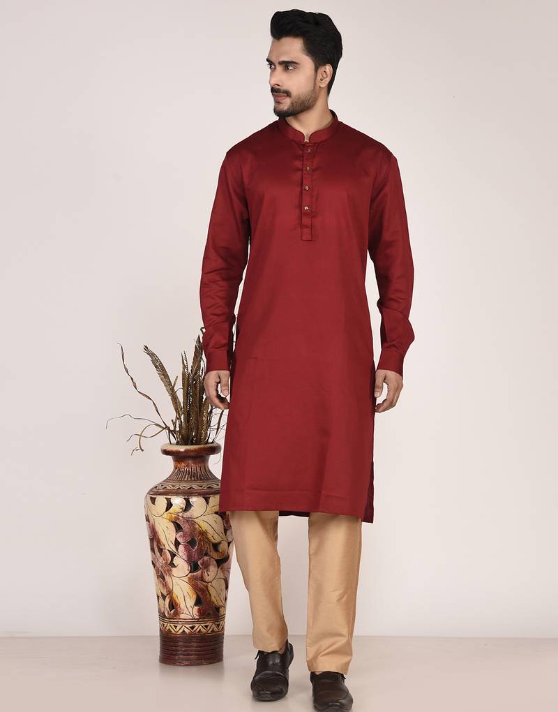 Men’s premium pure cotton straight kurta