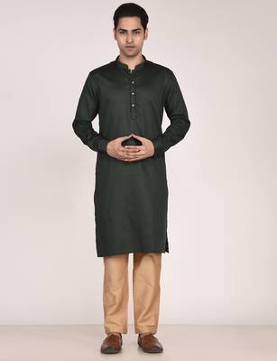 Men   s premium pure cotton straight kurta 1