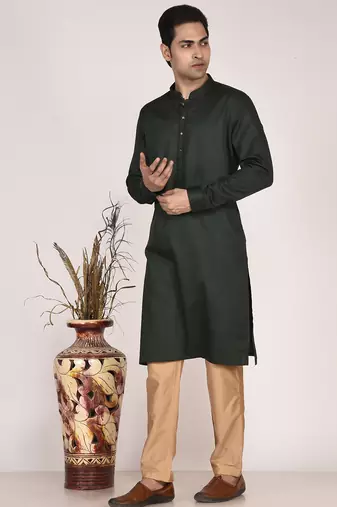 Men   s premium pure cotton straight kurta