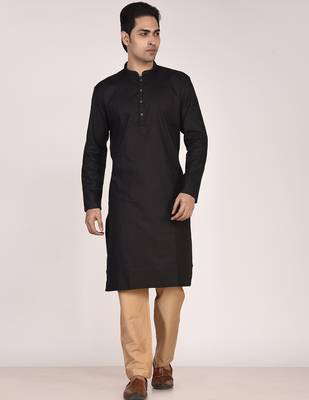 Men's self embossed designer cotton kurta 1