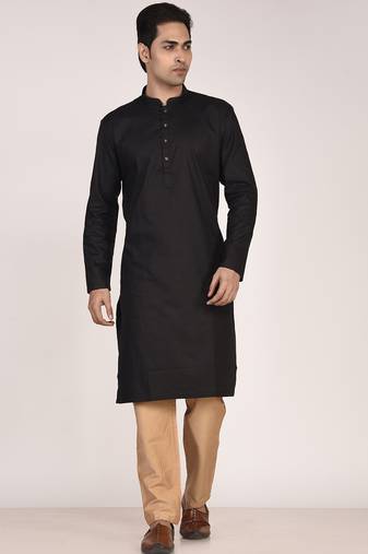 Men's self embossed designer cotton kurta