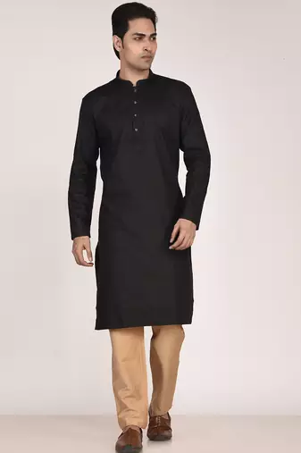 Men's self embossed designer cotton kurta