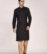 Men's self embossed designer cotton kurta